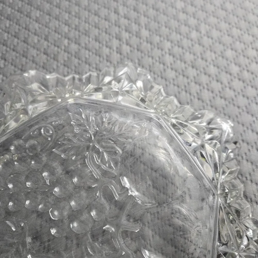 VINTAGE 1950s-60s Federal Glass Pioneer Pattern Ruffled Fruit Bowl - 11 inches